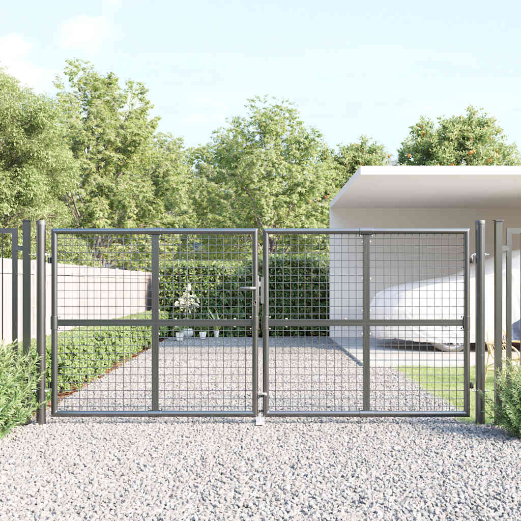 vidaXL Garden Mesh Fence 300x125 cm Galvanized Steel Anthracite