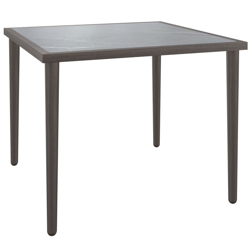 vidaXL 5-delige Loungeset met kussens poly rattan grijs