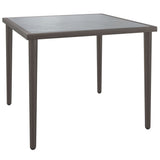 vidaXL 5-delige Loungeset met kussens poly rattan grijs