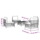 vidaXL 5-piece Lounge Set with cushions poly rattan anthracite