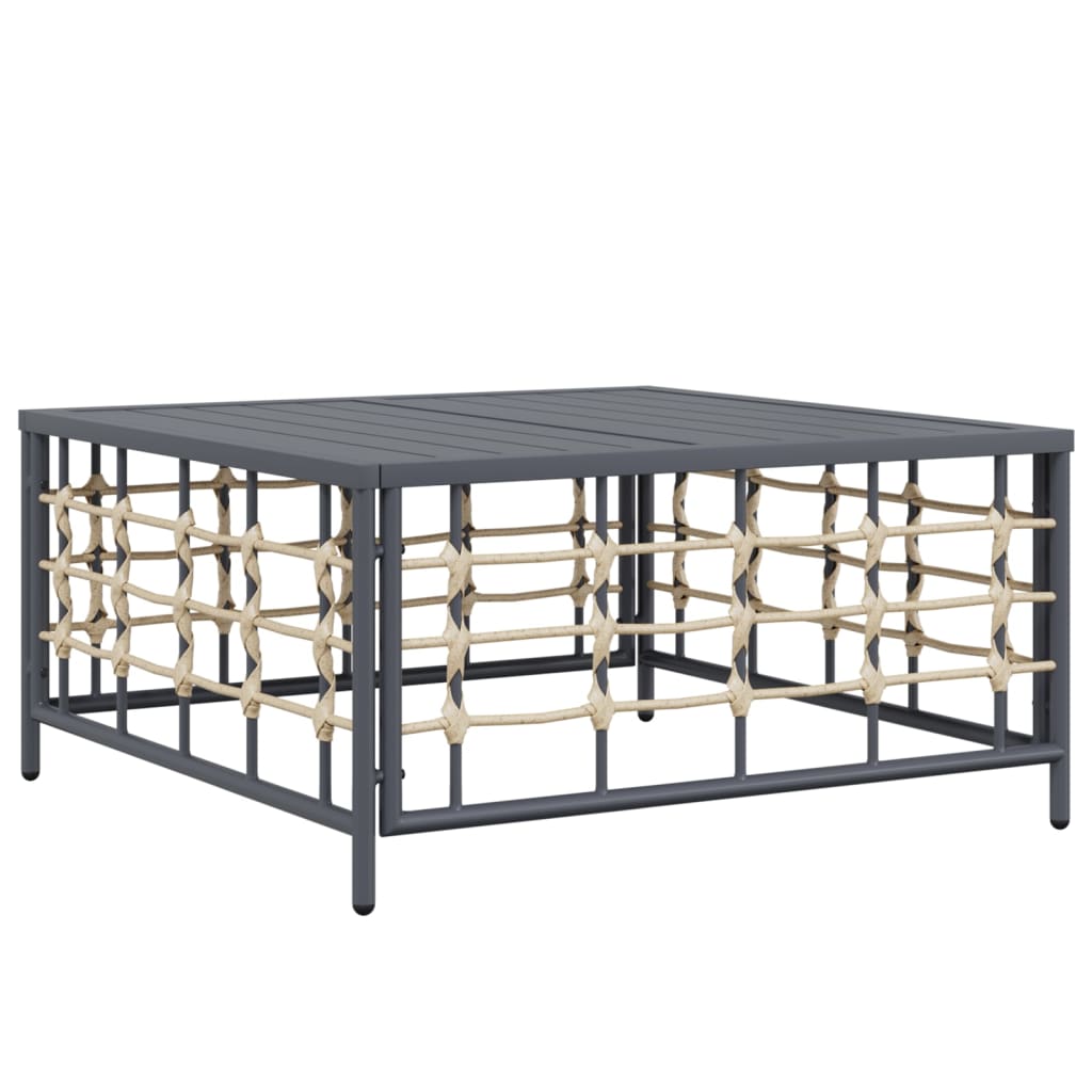 vidaXL 4-delige Loungeset met kussens poly rattan antracietkleurig