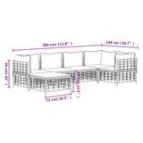 vidaXL 6-delige Loungeset met kussens poly rattan antracietkleurig