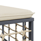 vidaXL 9-delige Loungeset met kussens poly rattan antracietkleurig