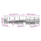 vidaXL 9-delige Loungeset met kussens poly rattan antracietkleurig