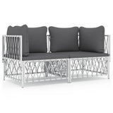 vidaXL 2-delige Loungeset met kussens staal wit