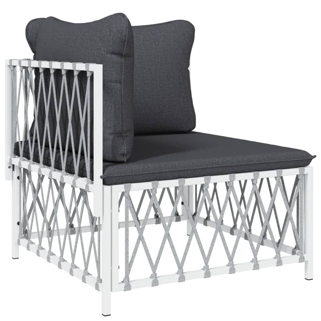 vidaXL 2-delige Loungeset met kussens staal wit