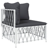 vidaXL 2-delige Loungeset met kussens staal wit