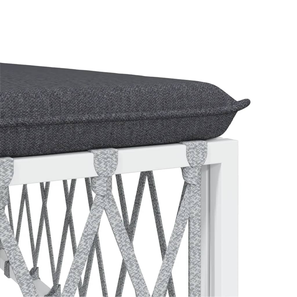 vidaXL 2-delige Loungeset met kussens staal wit