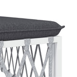 vidaXL 5-delige Loungeset met kussens staal wit