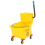 vidaXL Mop Bucket with Wringer and Wheels 36 L Polypropylene Yellow
