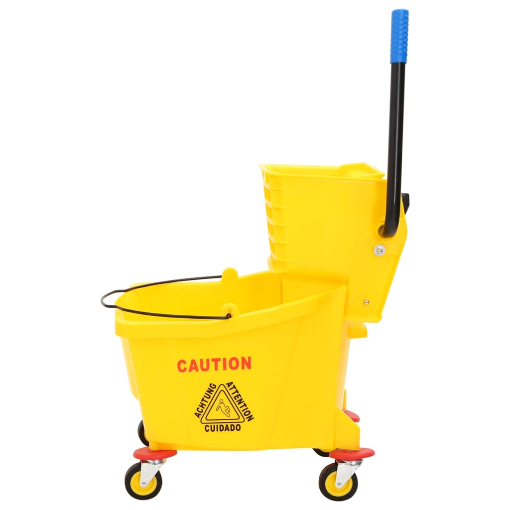 vidaXL Mop Bucket with Wringer and Wheels 36 L Polypropylene Yellow