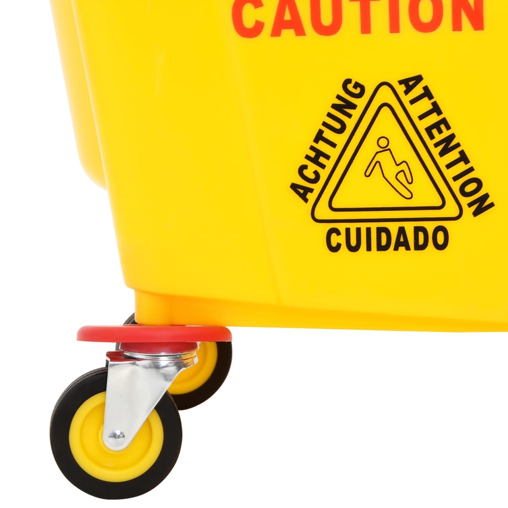 vidaXL Mop Bucket with Wringer and Wheels 36 L Polypropylene Yellow