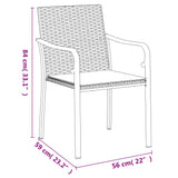 vidaXL Tuinstoelen 4 st met kussens 56x59x84 cm poly rattan bruin