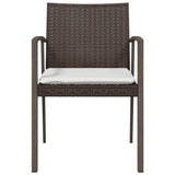 vidaXL Tuinstoelen 4 st met kussens 56,5x57x83 cm poly rattan bruin