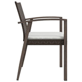 vidaXL Tuinstoelen 4 st met kussens 56,5x57x83 cm poly rattan bruin