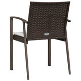 vidaXL Tuinstoelen 4 st met kussens 56,5x57x83 cm poly rattan bruin