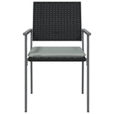 vidaXL Garden dining chairs 4 pcs with cushions 54x62.5x89 cm poly rattan black