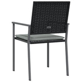 vidaXL Garden dining chairs 4 pcs with cushions 54x62.5x89 cm poly rattan black