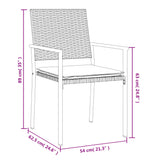 vidaXL Garden dining chairs 4 pcs with cushions 54x62.5x89 cm poly rattan black