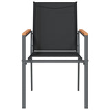 vidaXL Garden Chairs 4 pcs 55x61.5x90 cm Textilene and Steel Black