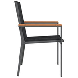 vidaXL Garden Chairs 4 pcs 55x61.5x90 cm Textilene and Steel Black