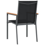 vidaXL Garden Chairs 4 pcs 55x61.5x90 cm Textilene and Steel Black
