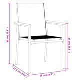 vidaXL Garden Chairs 4 pcs 55x61.5x90 cm Textilene and Steel Black
