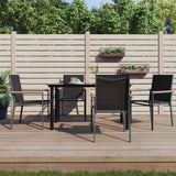 vidaXL Garden Chairs 4 pcs 55x61.5x90 cm Textilene and Steel Black