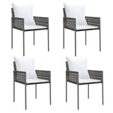 vidaXL Garden Chairs 4 pcs with cushions 54x61x83 cm poly rattan brown