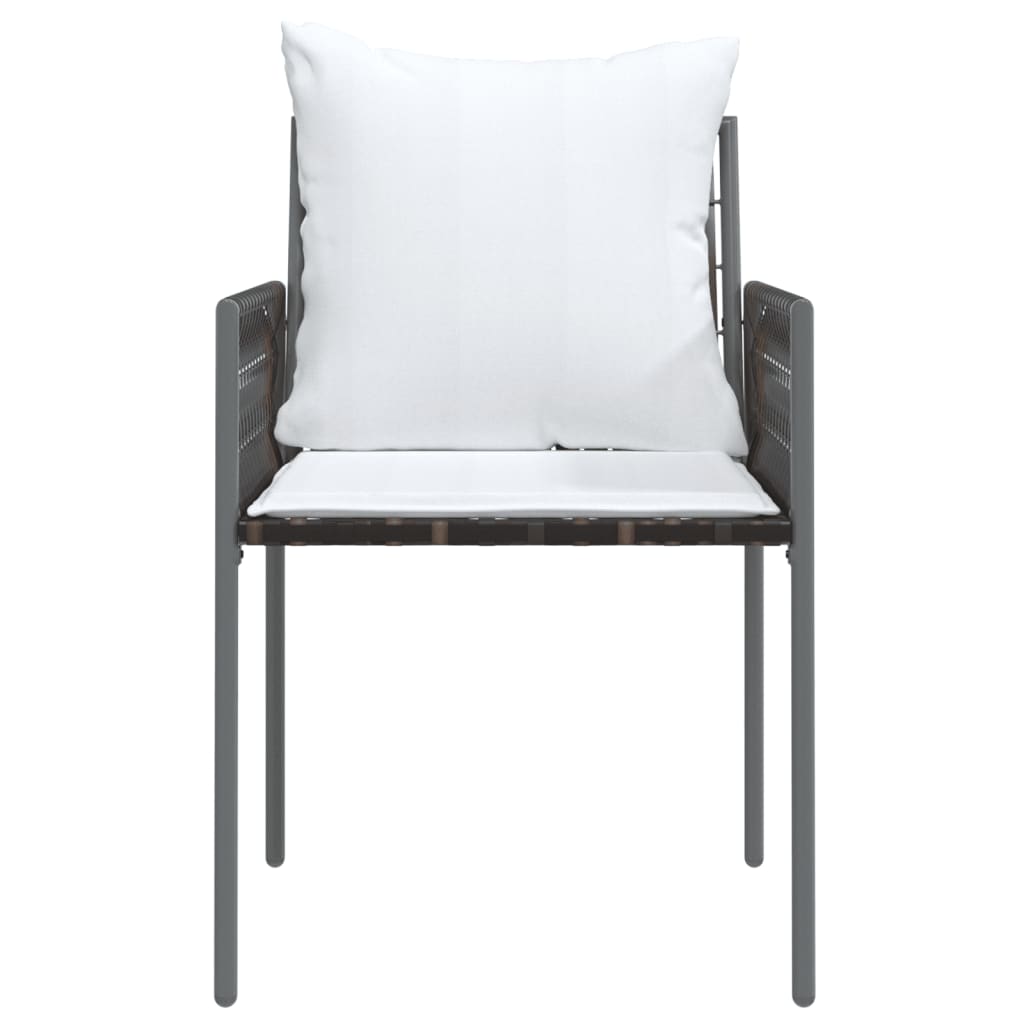 vidaXL Garden Chairs 4 pcs with cushions 54x61x83 cm poly rattan brown