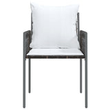 vidaXL Garden Chairs 4 pcs with cushions 54x61x83 cm poly rattan brown