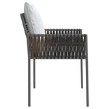 vidaXL Garden Chairs 4 pcs with cushions 54x61x83 cm poly rattan brown