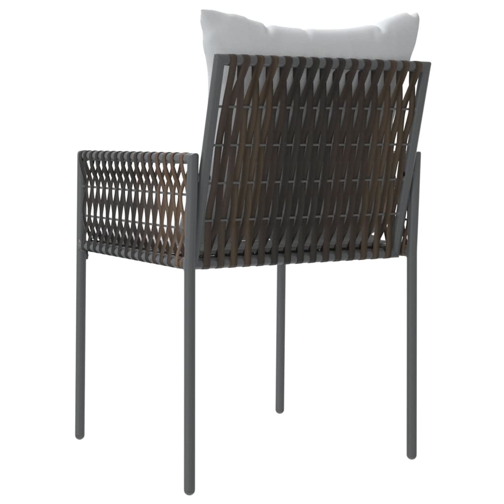vidaXL Garden Chairs 4 pcs with cushions 54x61x83 cm poly rattan brown