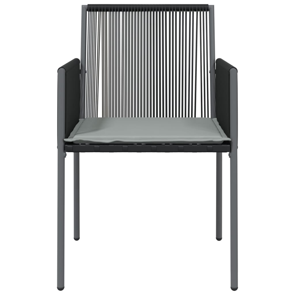 vidaXL Tuinstoelen 4 st met kussens 54x60,5x83,5 cm poly rattan zwart