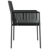 vidaXL Tuinstoelen 4 st met kussens 54x60,5x83,5 cm poly rattan zwart