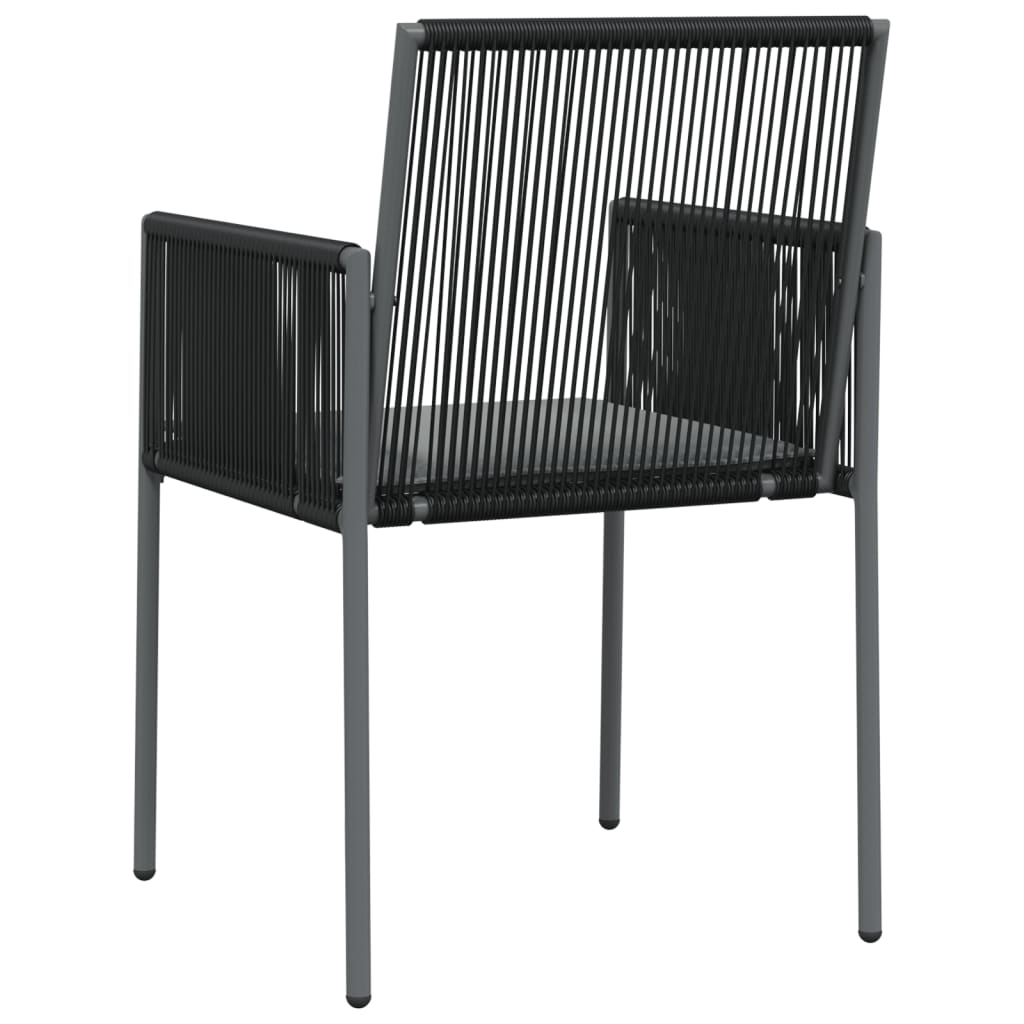 vidaXL Tuinstoelen 4 st met kussens 54x60,5x83,5 cm poly rattan zwart
