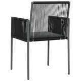 vidaXL Tuinstoelen 4 st met kussens 54x60,5x83,5 cm poly rattan zwart