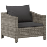 vidaXL 5-Piece Lounge Set with Cushions Poly Rattan Grey