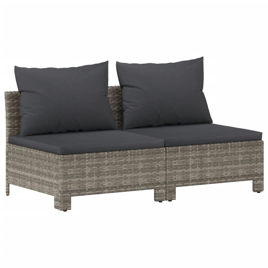 vidaXL 7-Piece Lounge Set with Cushions Poly Rattan Grey