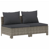 vidaXL 7-Piece Lounge Set with Cushions Poly Rattan Grey