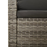 vidaXL 7-Piece Lounge Set with Cushions Poly Rattan Grey