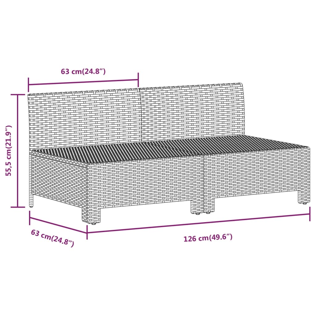 vidaXL 7-Piece Lounge Set with Cushions Poly Rattan Grey