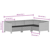 vidaXL 7-delige Loungeset met kussens poly rattan grijs