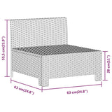 vidaXL 7-delige Loungeset met kussens poly rattan grijs