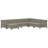 vidaXL 7-Piece Lounge Set with Cushions Poly Rattan Grey