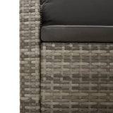 vidaXL 7-Piece Lounge Set with Cushions Poly Rattan Grey