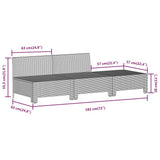 vidaXL 7-Piece Lounge Set with Cushions Poly Rattan Grey