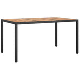 vidaXL 5-delige Tuinset met kussens poly rattan zwart