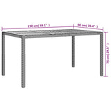 vidaXL 5-delige Tuinset met kussens poly rattan zwart