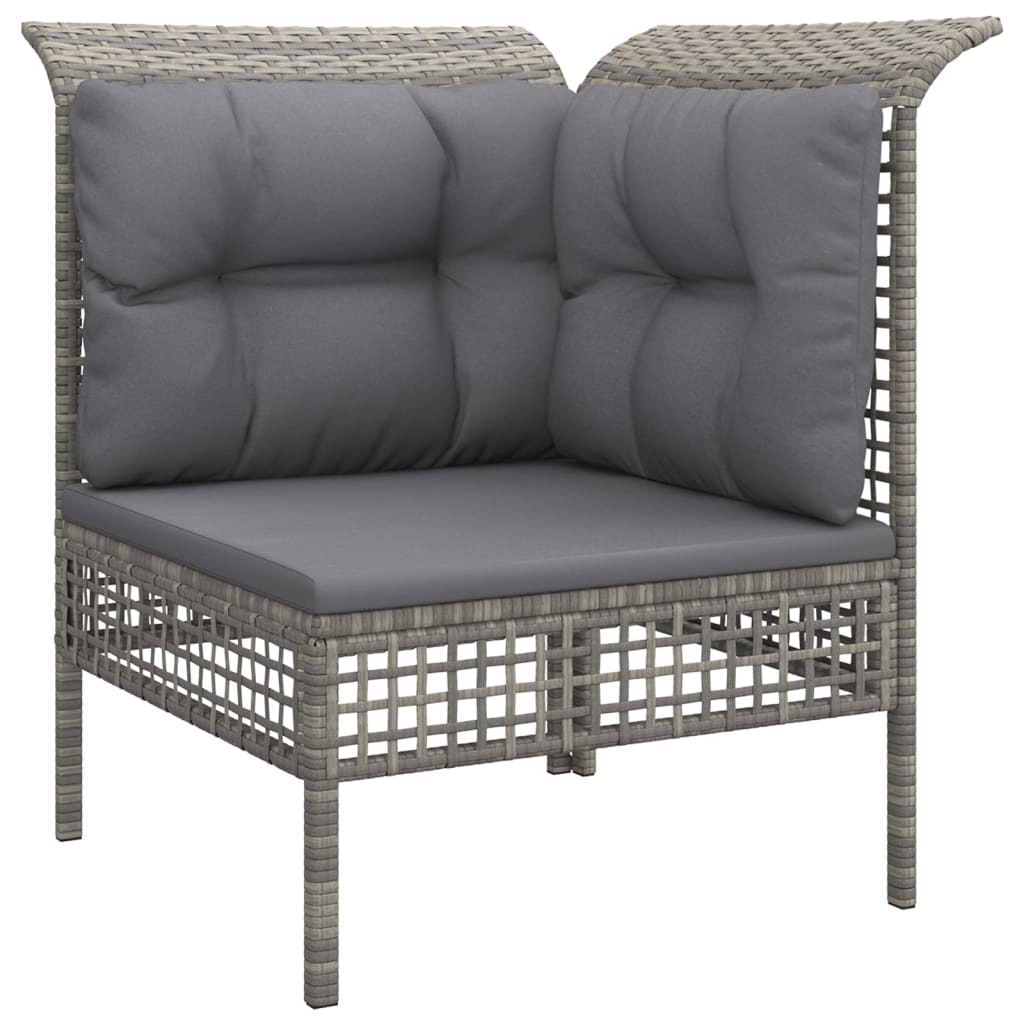 vidaXL Ensemble de salon 3 pièces avec des chaises en poly rotin confortables